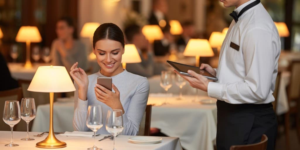 Digitales Menü und Geräte im Restaurant — plattformübergreifend
